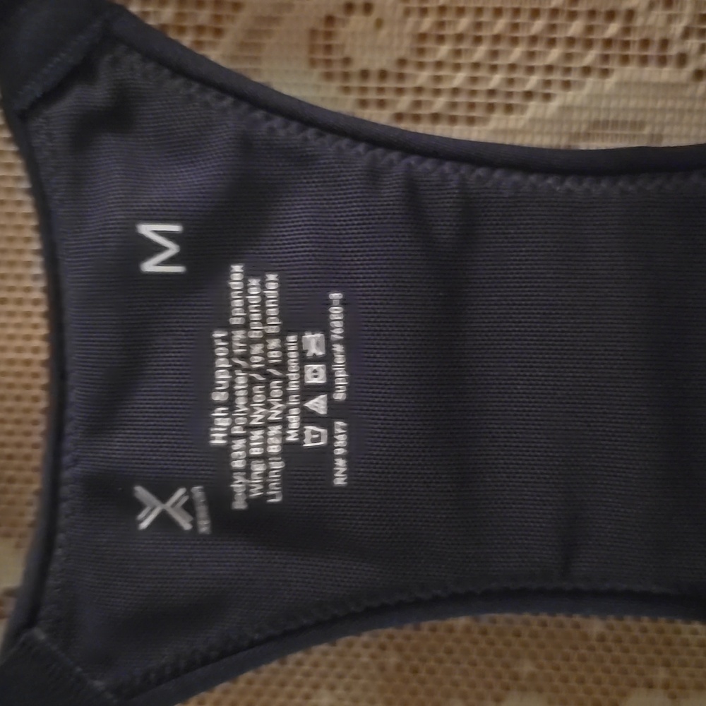 New Xersion Women's Size M Black Sports Bra T-back‎ High Support Zip Front - Picture 3 of 6